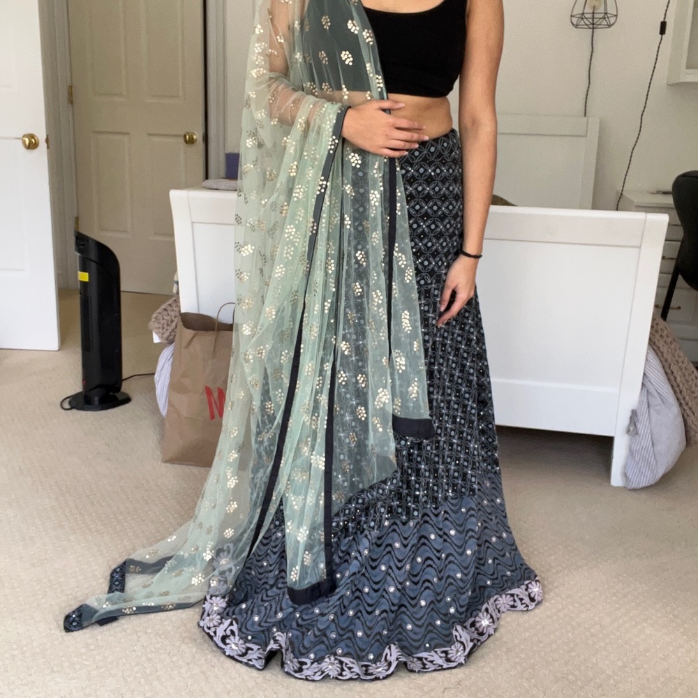 Chikankari lehenga skirt and dupatta from Ada Chikan Studio Lucknow India